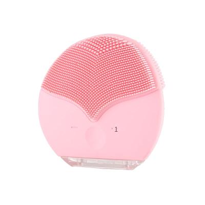 China Sonic Mini Vibrating Deep Cleansing Facial Cleansing Brush Massage Exfoliating Rose Rechargeable Electric Silicone Face Washing Brush for sale