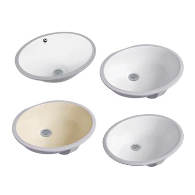 中国 Modern Tarpul 1714 Inch Porcelain White Oval Basin Ceramic Undermount Bathroom Sink 販売のため