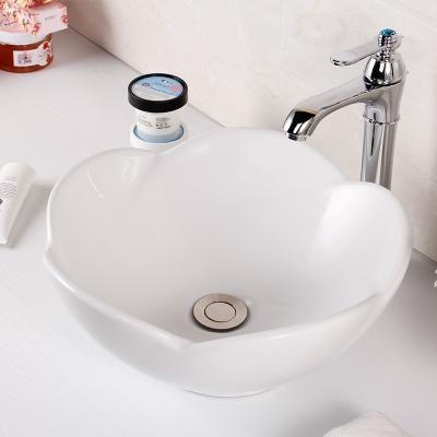 China Easy clean up; Soomth TARPUL Hot Sale Flower Shape Art Basin Bathroom Table Top Countertop Ceramic Basin for sale