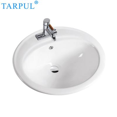 中国 Modern Hot Selling White Oval Wash Basin Art Ceramic Countertop Bathroom Modern Basin 販売のため