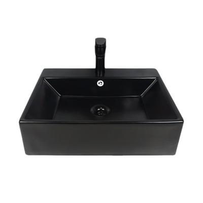 China Easy Clean Tarpul Customized Any Color Water Basin Black Wall Hung Ceramic Bathroom Sinks Bathroom Sink Wash Basin for sale