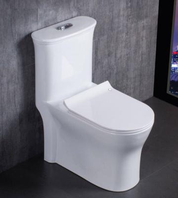 China European Fluishing Single Piece Washdown Gravity Double-Flow Style WC Chinese Ceramic Toilet for sale