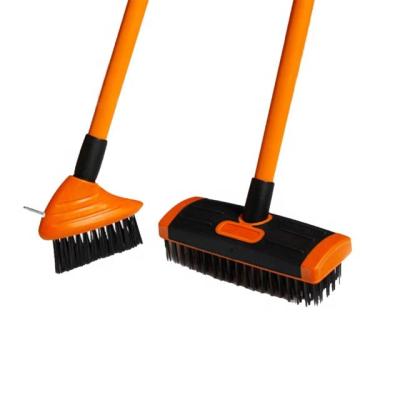 China Multi Function 3 in 1 Grass Cleaning Wire Brush with Extension Pole Garden Tools for sale