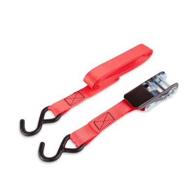 China 1inch 25MM 1T 1000KG Handle Ratchet Manual Racing Steel Link Lashing Down Strap With S Hook for sale