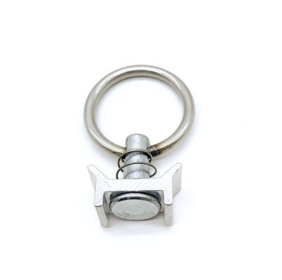 China Aluminum Low Single Stud Aluminum Bottom Fit Anchor Link With Stainless Steel Ring For L Track for sale