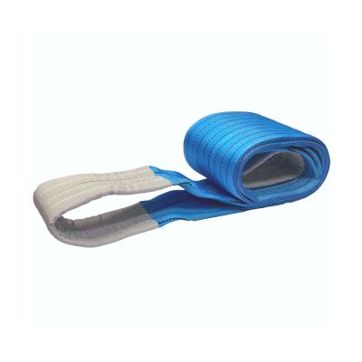 China Premium Quality 8T Polyester Blue Flat Eye Webbing Lifting Sling for sale