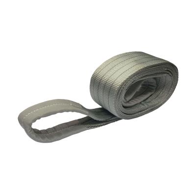 China Hot Sale 4T Gray Polyester Flat Eye Lifting Webbing Sling EN1492-1 for sale