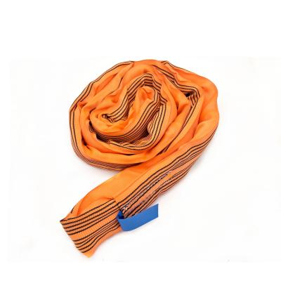 China High Quality Orange 10T Polyester Endless Lifting Sling EN1492-2 Round Round for sale