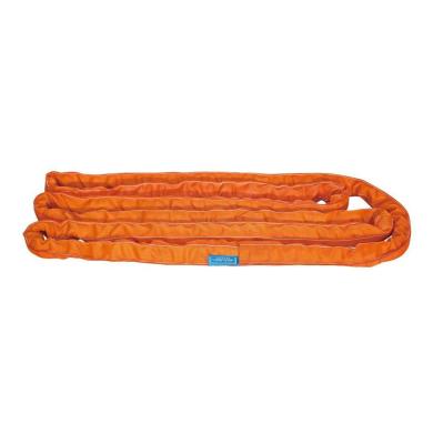 China Heavy Duty Orange 50T Polyester Endless Lifting Sling EN1492-2 Round Round for sale