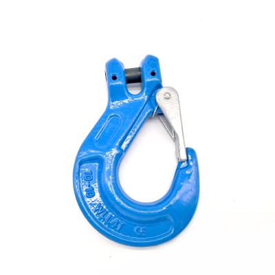 China Heavy Industry Grade 100 G100 Forged Clevis Sling Claw Chain Hook With Mount Latch for sale