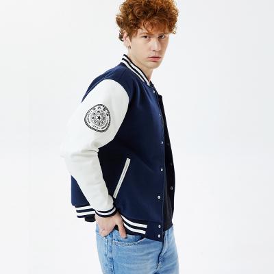 China Breathable NO MOQ Varsity Jacket Unisex Cowhide Letterman Bomber Jacket Baseball Custom Casual Jackets for sale