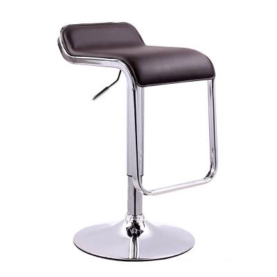 China Height Adjustable Modern Metal Swivel Kitchen Counter Leather Bar Stool With Footrest for sale