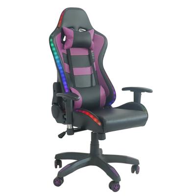 China New adjustable modern hotsale RGB LED swivel (height) Silla leather gamer sedia gamer racing gaming chair for sale