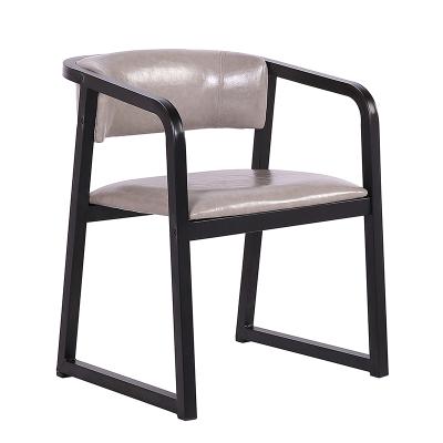 China Metal Frame Modern Design Cafe Restaurant Hotel Home Upholstered Leather Dining Chair for sale