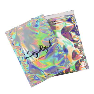 China Holographic Colorful Foil Metallic Foil Mailing Envelopes Holographic Packaging Bags For Scarf for sale