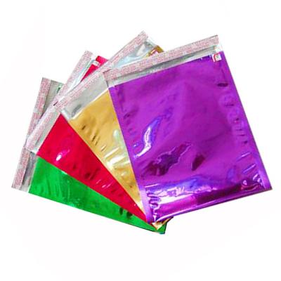 China Holographic Aluminum Foil Self Adhesive Bags Waterproof Postage Mailing Bags Colored Metallic Bags for sale