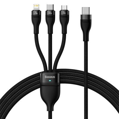 China Baseus Flash Player MP3/MP4 One-for-Three Series Fast Charging Cable Type-C to M+L+C 100W 3-in-1 Charging Cable for sale