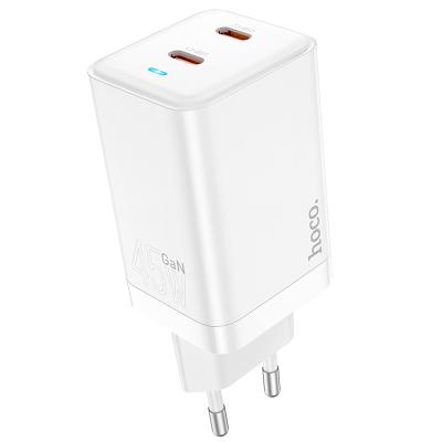 China UniversalÂ   HOCO N23 PD45W (2C) Astral Dual Port Charger Set Dual Type-C Head Fast Charging Charging Adapter for sale