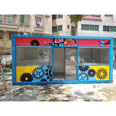 China Modern Prefab Printing Container House Retail Store Design Flat House For People Tiny Container House for sale