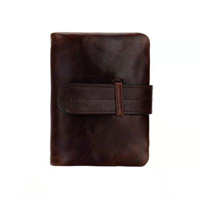 China Oil Waterproof Wax Leather Men's Wallet Multi-Card Coin Purse Card Leather Wallet for sale