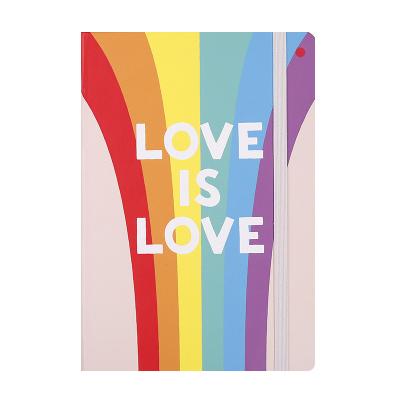 China Cheap Custom Hardcover 2023 School Planner A5 Paper Notebooks With Custom Hardcover Pink Rainbow Gift for sale