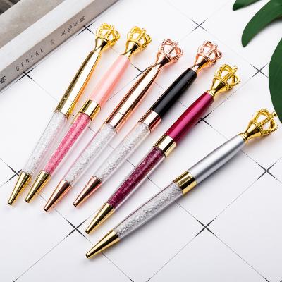 China New Promotion Top Crystal Crown Refill Premium Princess Crown Diamond Metal Pen Tip For Girl Gift for sale