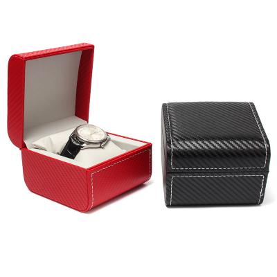 China New Style Trendy Fashion Branded Custom PU Leather Jewelry Watch Box Red Watch Jewelry Box for sale