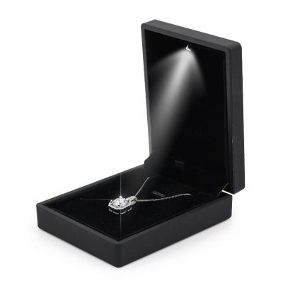 China Black Luxury High Quality Fashionable LED Ring Jewelry Gift Box Luxury Ring Box Christmas for sale