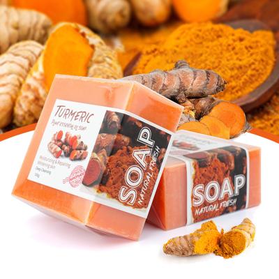 China Basic Cleaning Custom Natural Organic Handmade Soap For Body Whitening Soap Bar Wholesale Hand Made Turmeric Tumeric Soap for sale