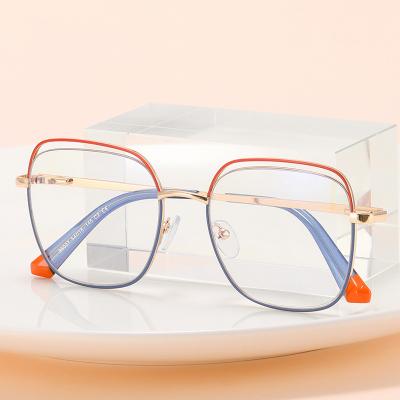 China Fashionable 2023 Hot Selling Trendy Two Color Frame Glasses Fashion Computer Blue Light Blocking Women Glasses Custom Logo for sale