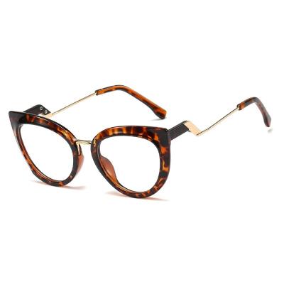 China Unisex 2023 Fashion Anti Blue Light Reading Eye Glass Frames Crude Frame Cat'S Eye Personality Women'S Optical Glasses for sale