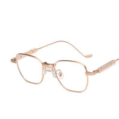 China Fahion Anti Blue Light Glasses Frame Ultra Light Can Be Equipped With Myopia Flat Lens Unisex Men Gold Silver Optic Glasses Frames for sale