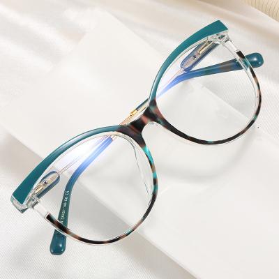 China Fashionable 2023 2022 New Fashion Best Selling Tr Metal Frame Women Glasses Candy Color Colorful Anti Blue Light Round Glasses for sale