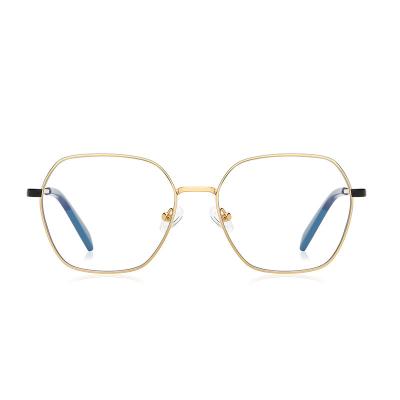 China Square Frame 2023 Metal Blocking Glasses Frames Anti Blue Light Flat Lens Two-color Open Socket Optical Frame Candy Color Eyeglass Frame for sale