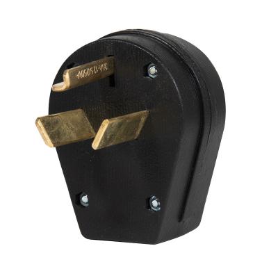 China Body: PA Contact: LUMEX HOT SELLING Brass Wiring Device 30A 125/250V 10-30p Grounding Black Current Straight Dual Blade Plug for sale