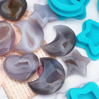 China China Handmade Resin Stars Love Modeling Crystal Hole Set Combination For Home Decor Silicone Mold Eco Material for sale