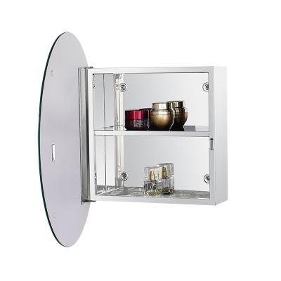 China Modern Round Stainless Steel Bathroom Mirror Cabinet for sale