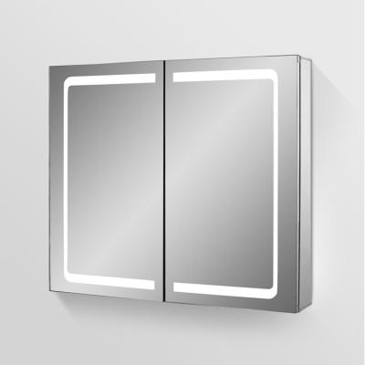 China Traditional Special Design Double Door Aluminum Mirror Bathroom Cabinet for sale