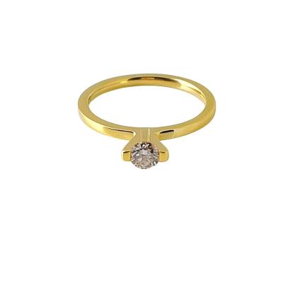 China Other Women's Simple Style Mosaic Fashion Niche K Gold V Diamond Ring for sale