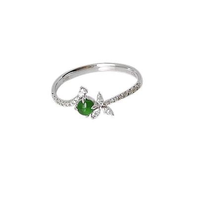 China The diamond of the yang ice cream of green egg green in shape has marked the single personalized ring for sale