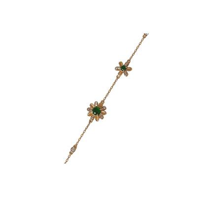 China Others Daisy Bracelet 18K Natural Green Green Gold Inlaid Diamond Women's Bracelet for sale