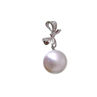 China Other Natural Saltwater Pearl 11-12mm Australia White Pearl Pendant Bow Elegant Women Style for sale