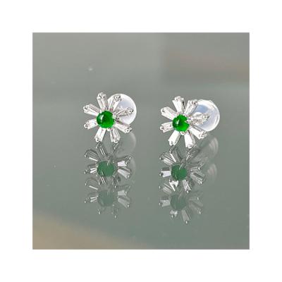 China Other High Quality T-place Diamond Inlaid Flower Earrings Sweet Dangle for sale