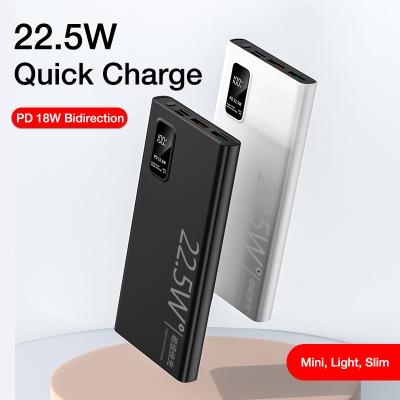 China The new design mini fast charging support LED display portable mobile charger PD18W power banks 20000mah two-way fast bank charges for sale