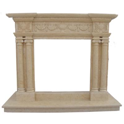 China Roman European Style Roman Style Marble Fireplace With Electric Beige Color Hot Selling Items for sale