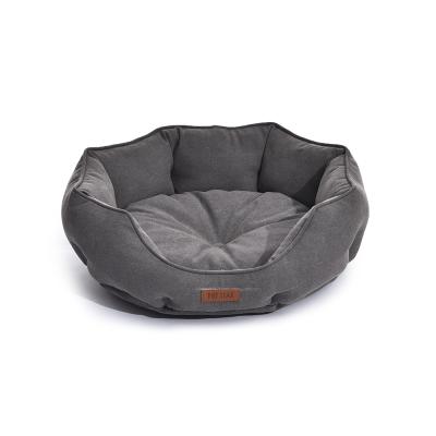 China Breathable Customized Color And Size Durable Pet Canvas Fabric Polygon Dog Beds for sale