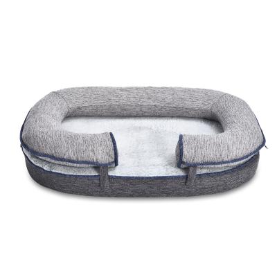 China Double Use Breathable Memory Foam Dog Bed With Mat High-Quality Pet Plush Bed Removable Comfort Bolster Dog Bed for sale