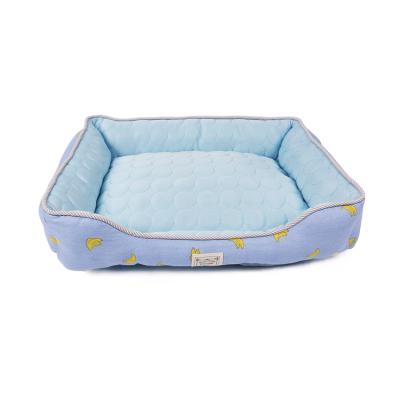 China Sustainable Hot Selling Good Quality Fabric Summer Dog Cooling Bed With Beautiful Pattern for sale