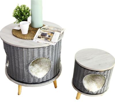 China Breathable Eco-Friendly Rattan Decoration Taboret Material Home Furniture With Window Cat Comfort Beds Cave for sale