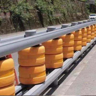 China Road Pavement Barrier Traffic Roller Drum Doubles EVA Material Road Roller Guardrail Safely High Intensity Roller Barriers for sale